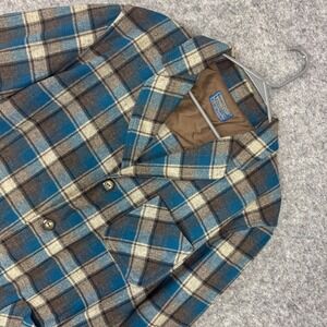 Vintage 1960s Pendleton 100% Wool Tartan Plaid 49er Jacket Men's Large